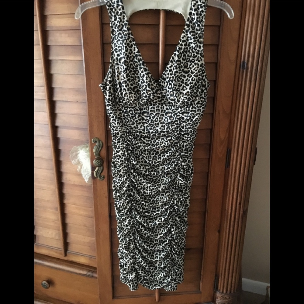 Animal print evening dress